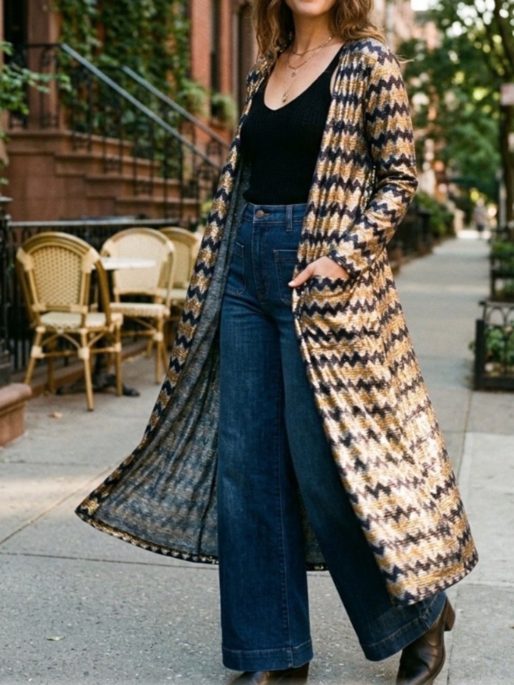 NWT LulaRoe Sarah Metallic Gold Silver Long Evening Coat‎ (L)